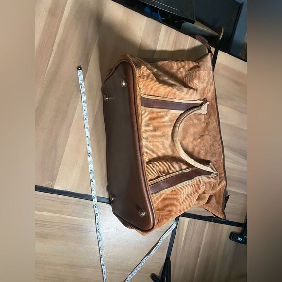 Brown corduroy overnight bag - Picture 7 of 9